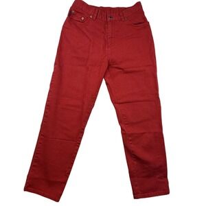 Lauren Jeans Co Ralph Lauren‎ Petite Red Denim Jeans Size 6P Straight Leg